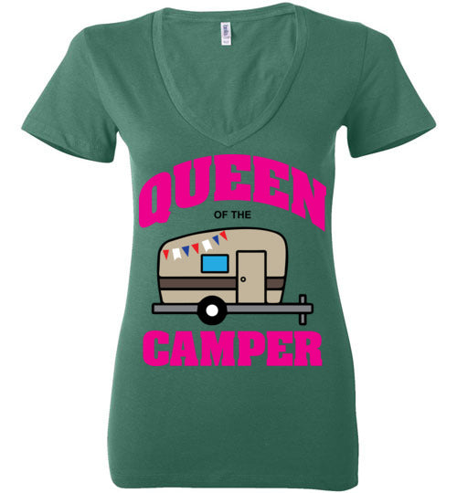Queen of the Camper. Adult. Ladies Deep Vneck