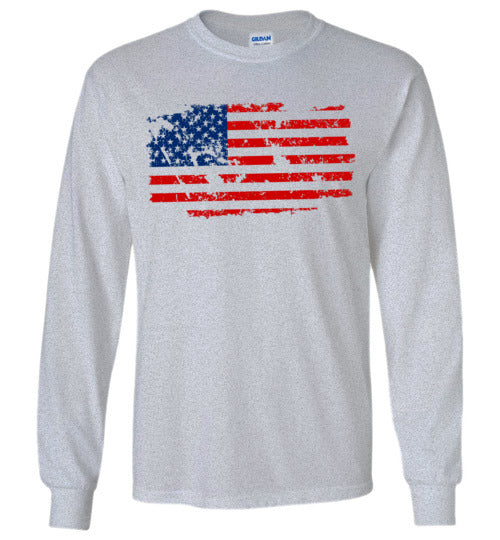 Distressed Flag. Youth. LS Tshirt