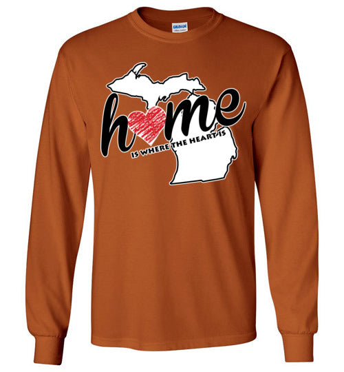 Michigan Home. Adult. LS Tshirts