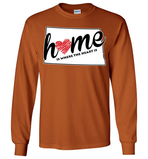 North Dakota Home. Adult. LS Tshirt