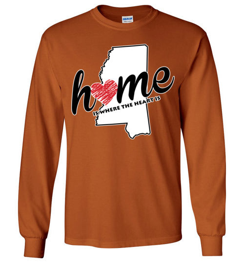 Mississippi Home. Adult. LS Tshirts