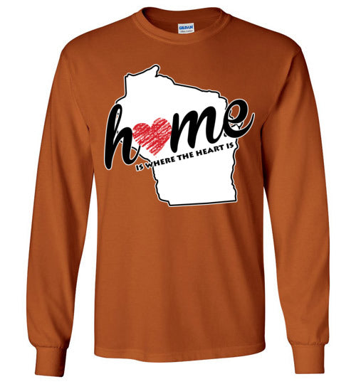 Wisconsin Home. Adult. LS Tshirt
