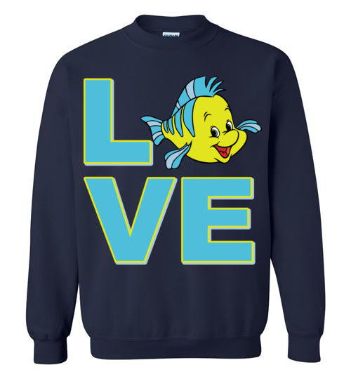 Love Flounder. Adult Crewneck