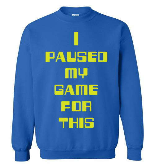 I Paused My Game. Youth. Crewneck