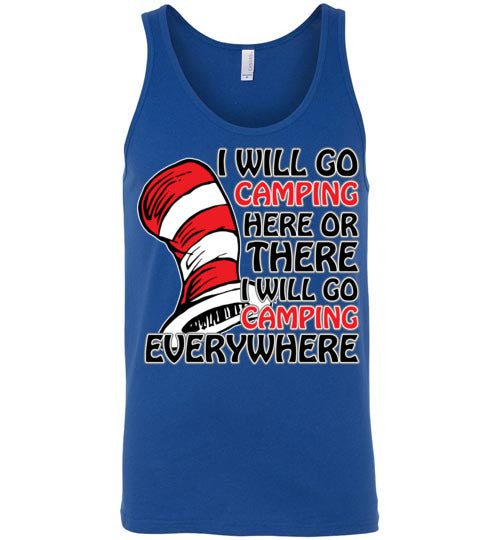 I will go camping. Adult. Unisex Tank