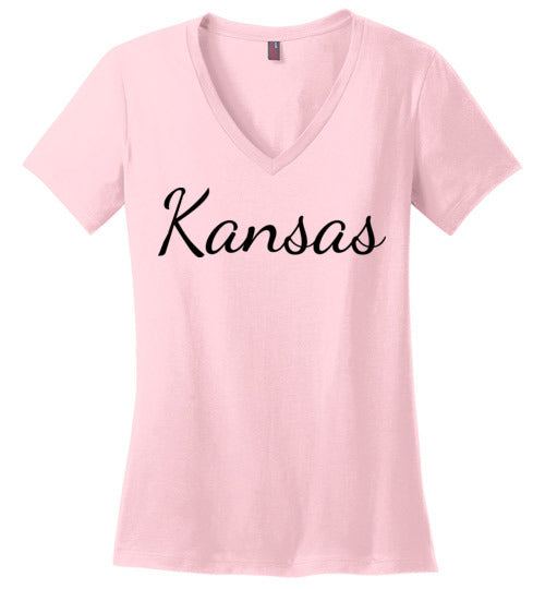 Kansas. Adult. Ladies Perfect Vneck