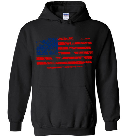 Distressed Flag. Adult. Hoodie