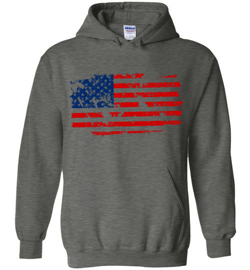 Distressed Flag. Adult. Hoodie