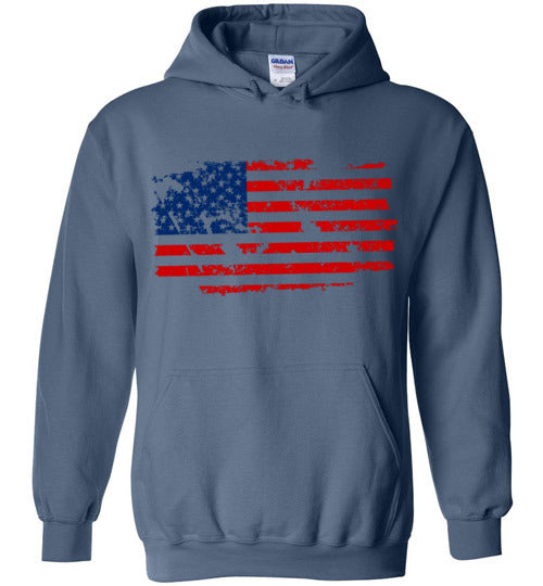 Distressed Flag. Adult. Hoodie