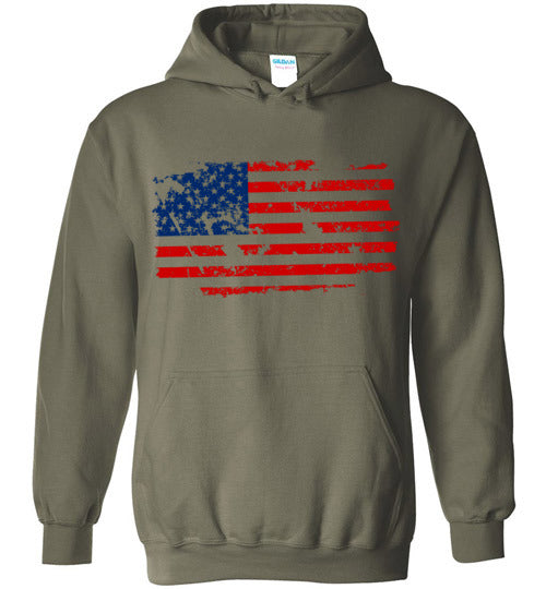 Distressed Flag. Adult. Hoodie
