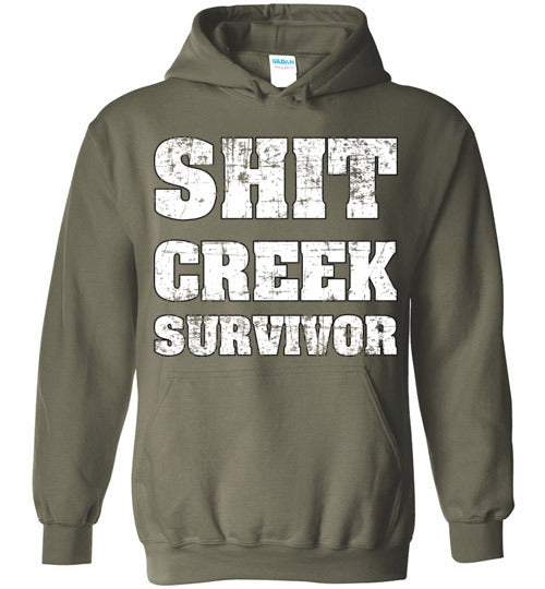 Shit Creek White. Adult. Hoodie