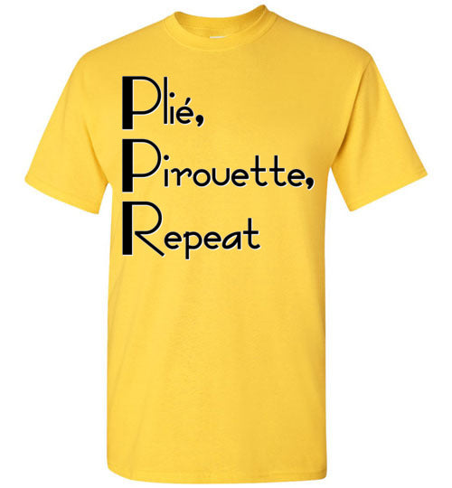 Plie Pirouette Repeat. Youth. SS Tshirt.