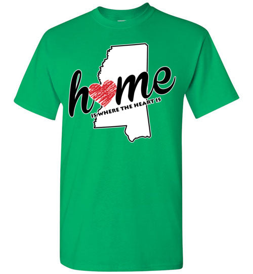 Mississippi Home. Adult. SS Tshirts