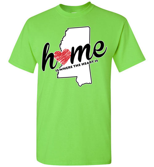 Mississippi Home. Adult. SS Tshirts