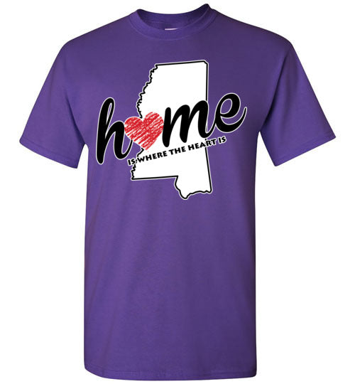 Mississippi Home. Adult. SS Tshirts