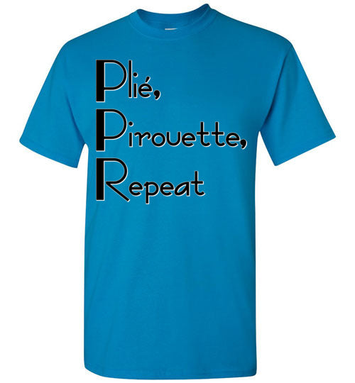 Plie Pirouette Repeat. Youth. SS Tshirt.