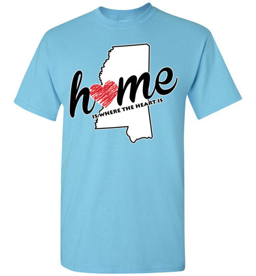 Mississippi Home. Adult. SS Tshirts