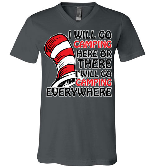 I will go camping. Adult. Unisex Vneck