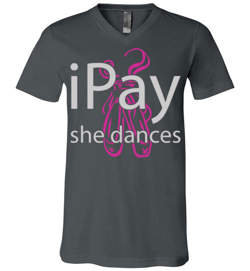 iPay she dances ballet. Adult. Unisex Vneck