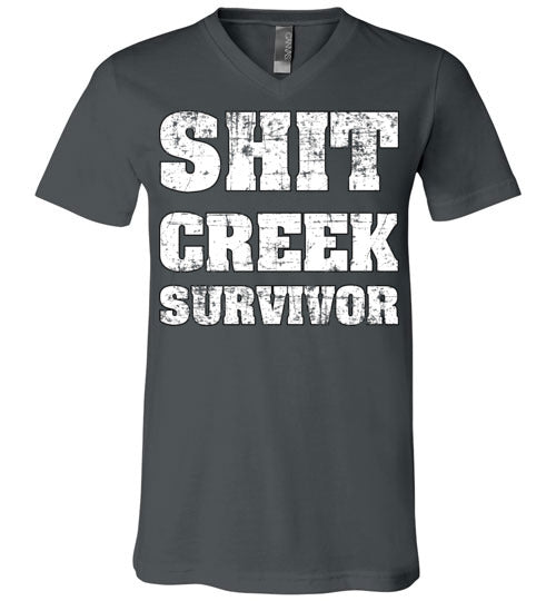 Shit Creek White. Adult. Unisex Vneck