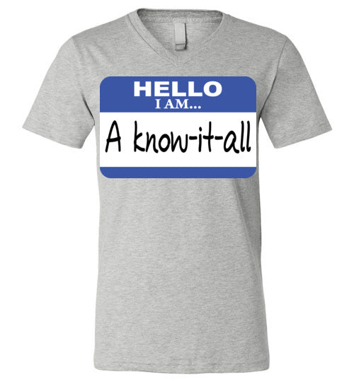 A know it all. Adult. Unisex Vneck