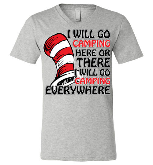 I will go camping. Adult. Unisex Vneck
