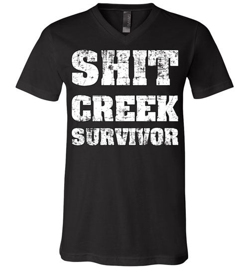 Shit Creek White. Adult. Unisex Vneck