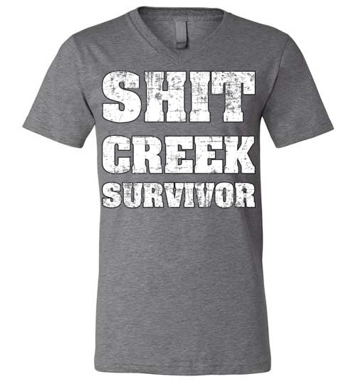 Shit Creek White. Adult. Unisex Vneck