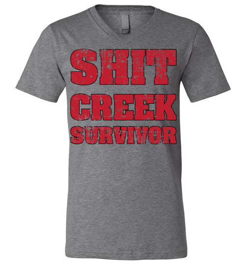 Shit Creek Red. Adult. Unisex Vneck