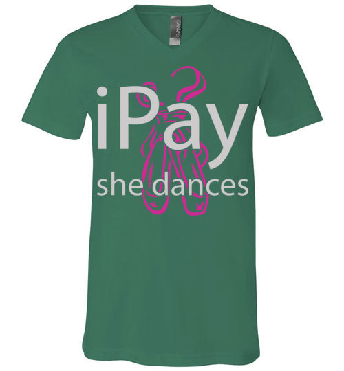 iPay she dances ballet. Adult. Unisex Vneck