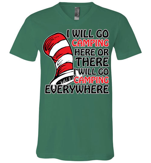 I will go camping. Adult. Unisex Vneck