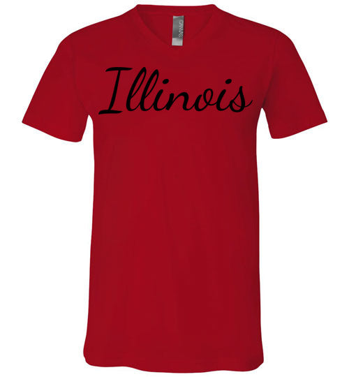 Illinois. Adult. Unisex Vneck Tshirt