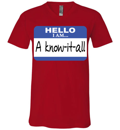 A know it all. Adult. Unisex Vneck