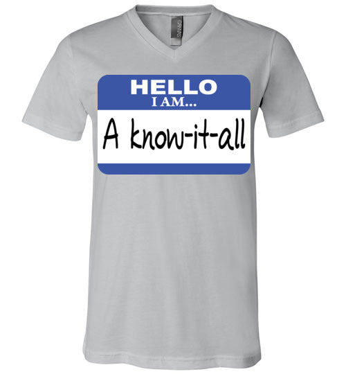 A know it all. Adult. Unisex Vneck