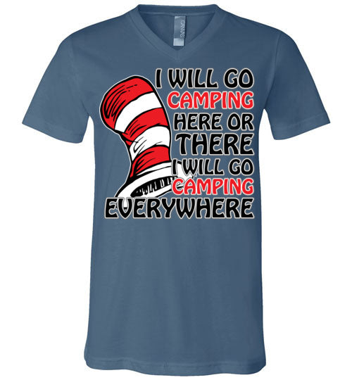 I will go camping. Adult. Unisex Vneck