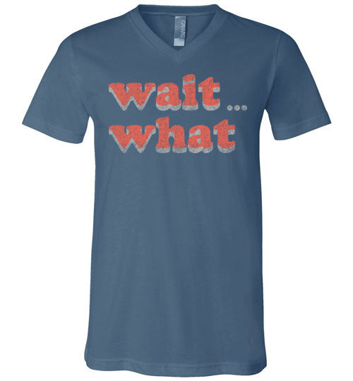 wait what. Adult. Unisex Vneck