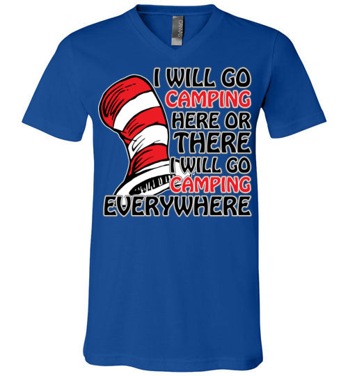I will go camping. Adult. Unisex Vneck