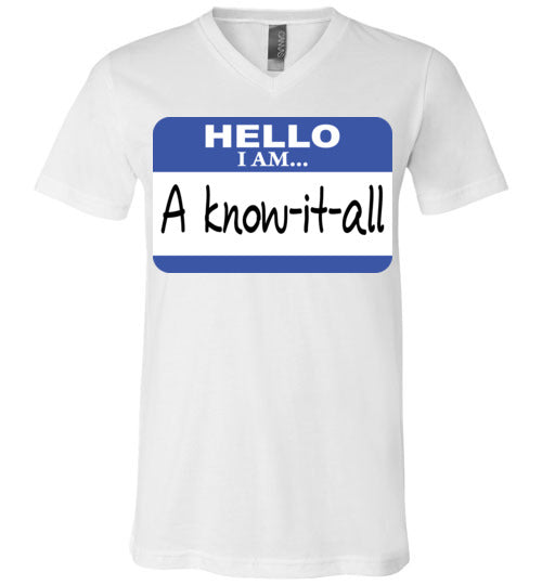 A know it all. Adult. Unisex Vneck