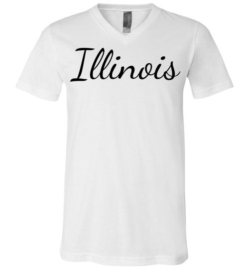 Illinois. Adult. Unisex Vneck Tshirt