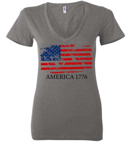 America 1776. Adult. Ladies Dee Vneck