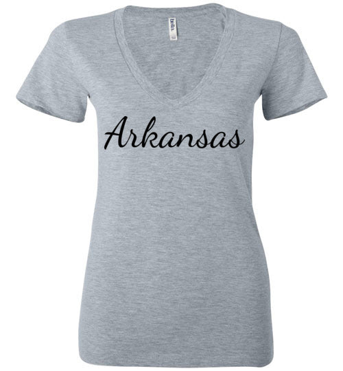 Arkansas. Adult. Ladies Deep Vneck