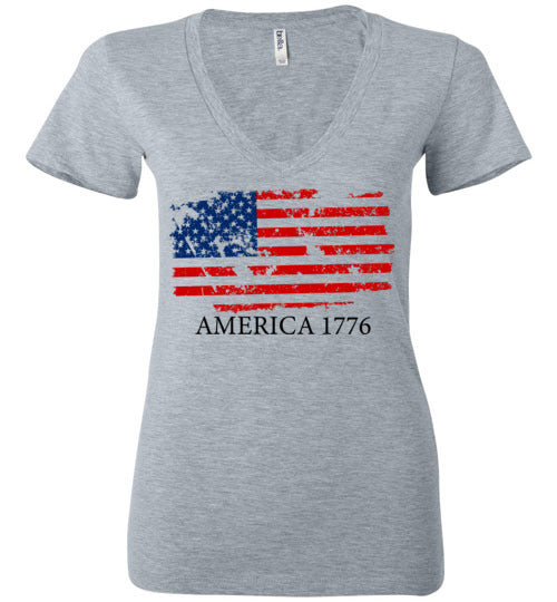 America 1776. Adult. Ladies Dee Vneck