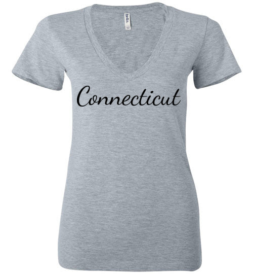 Connecticut. Adult. Ladies Deep Vneck