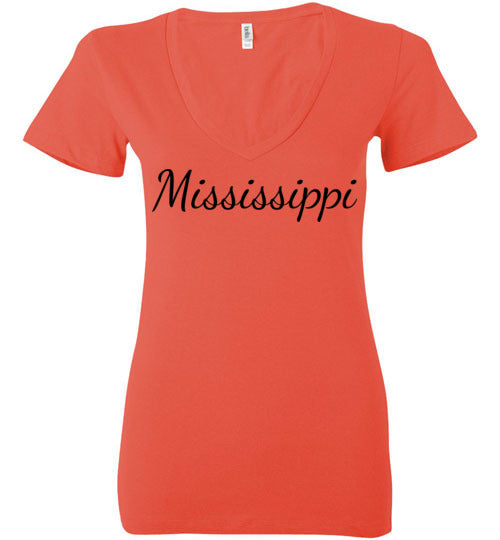 Mississippi. Adult. Ladies Deep Vneck