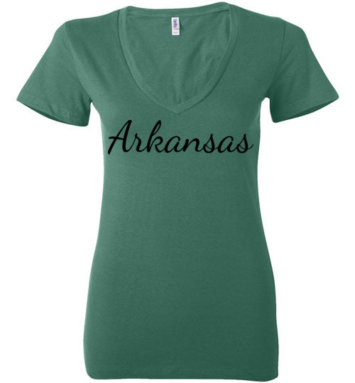 Arkansas. Adult. Ladies Deep Vneck