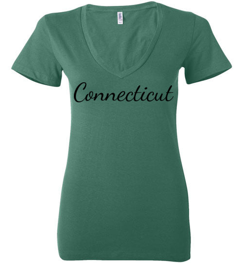Connecticut. Adult. Ladies Deep Vneck