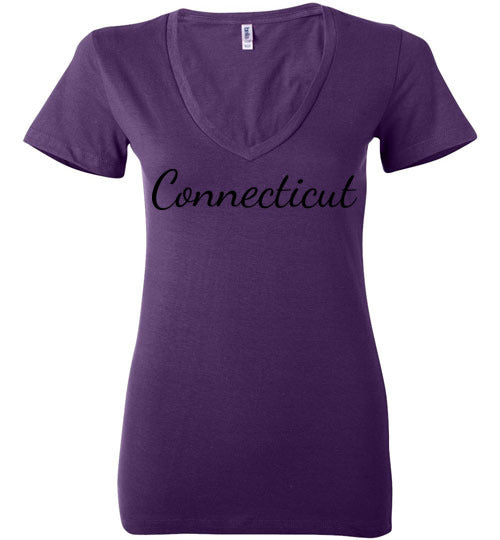 Connecticut. Adult. Ladies Deep Vneck