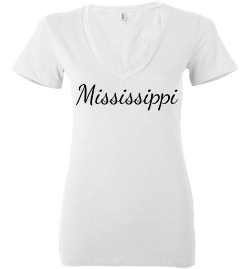 Mississippi. Adult. Ladies Deep Vneck