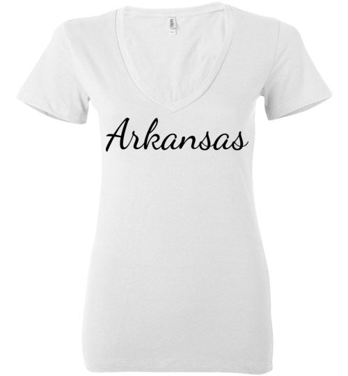 Arkansas. Adult. Ladies Deep Vneck