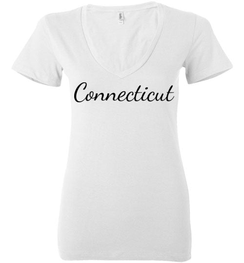 Connecticut. Adult. Ladies Deep Vneck